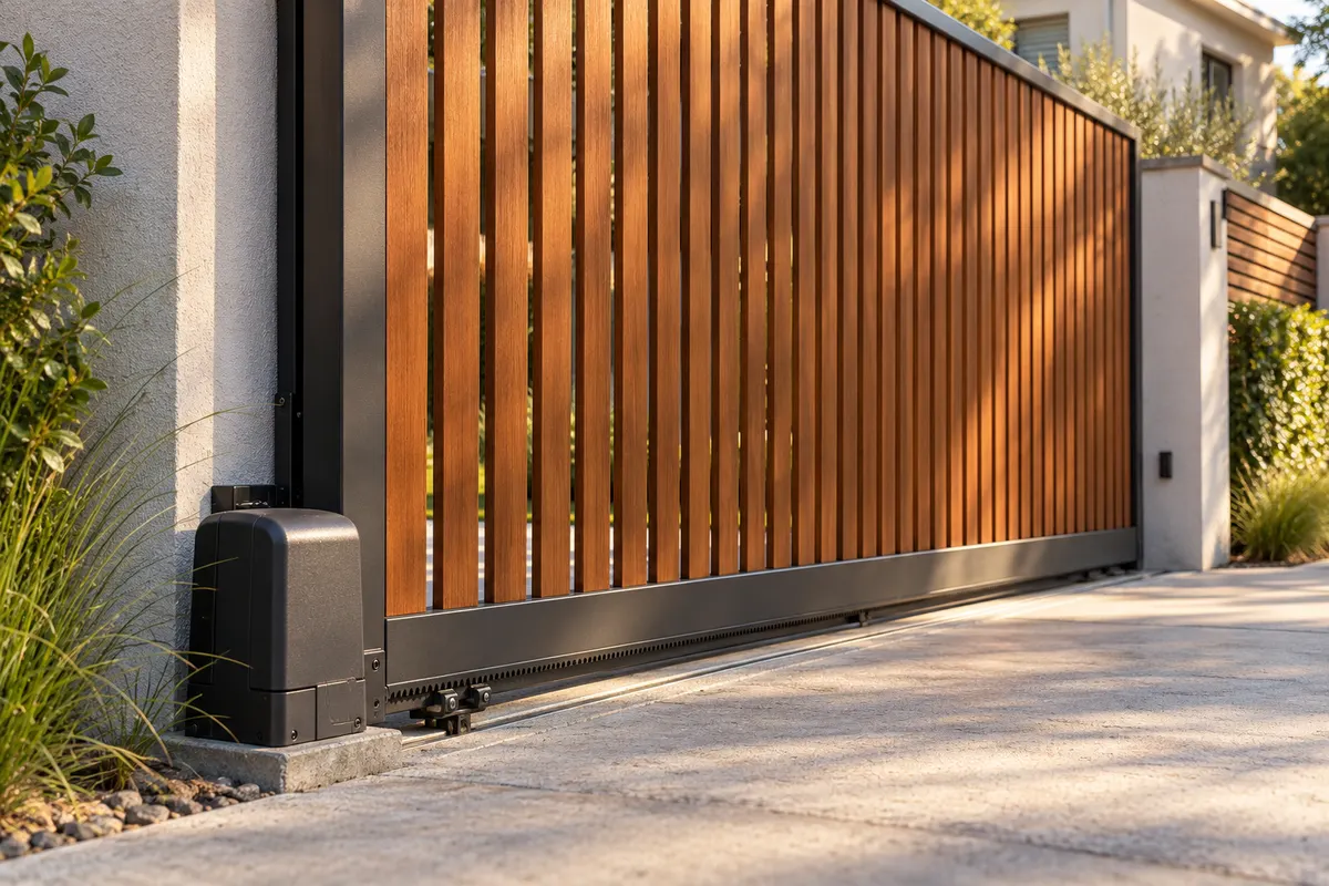 Detalle de un portón automático residencial para ilustrar los servicios en Banfield