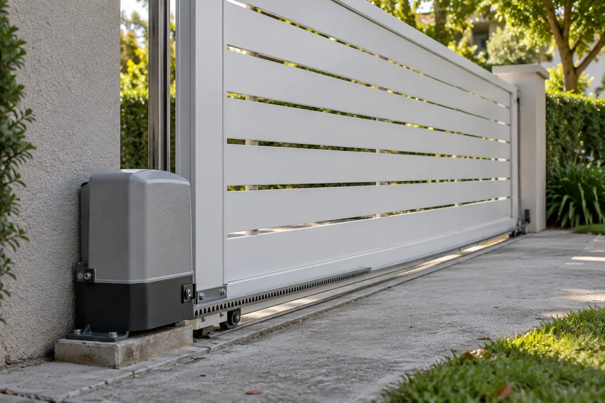 Detalle de un portón automático residencial para ilustrar los servicios en Moreno