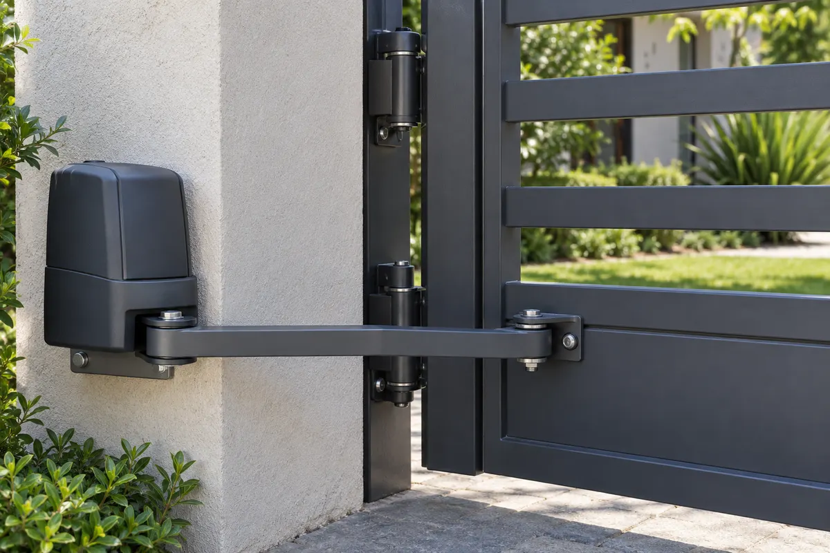 Detalle de un portón automático residencial para ilustrar los servicios en Tres de Febrero